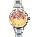 Mandala sun Round Italian Charm Watch Front