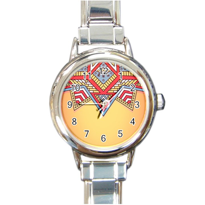 Mandala sun Round Italian Charm Watch