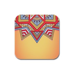 Mandala Sun Rubber Square Coaster (4 Pack) by goljakoff