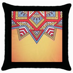 Mandala Sun Throw Pillow Case (black) by goljakoff