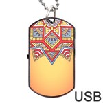 Mandala sun Dog Tag USB Flash (Two Sides) Front