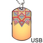 Mandala sun Dog Tag USB Flash (Two Sides) Back