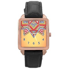 Mandala Sun Rose Gold Leather Watch  by goljakoff