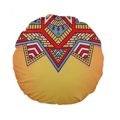 Mandala Sun Standard 15  Premium Flano Round Cushions by goljakoff