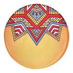 Mandala sun Round Glass Fridge Magnet (4 pack) Front