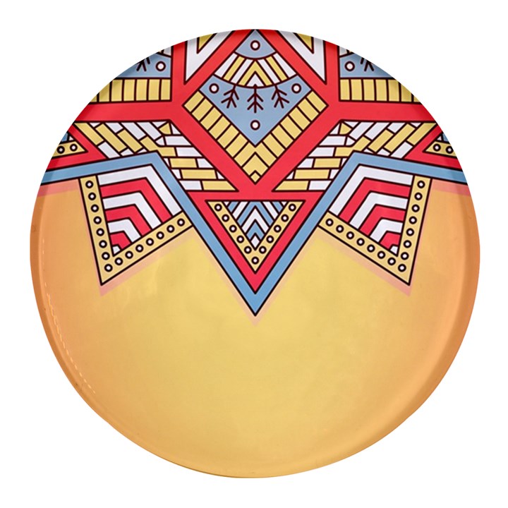 Mandala sun Round Glass Fridge Magnet (4 pack)