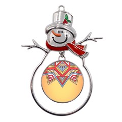 Mandala Sun Metal Snowman Ornament by goljakoff