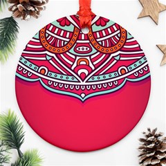 Mandala Red Ornament (round) by goljakoff