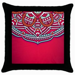 Mandala Red Throw Pillow Case (black) by goljakoff