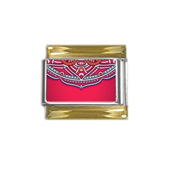 Mandala Red Gold Trim Italian Charm (9mm) by goljakoff