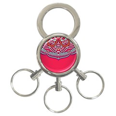 Mandala Red 3-ring Key Chain by goljakoff