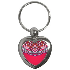 Mandala Red Key Chain (heart) by goljakoff