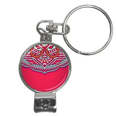 Mandala Red Nail Clippers Key Chain