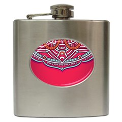 Mandala Red Hip Flask (6 Oz) by goljakoff