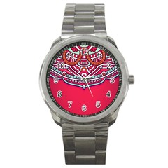 Mandala Red Sport Metal Watch by goljakoff