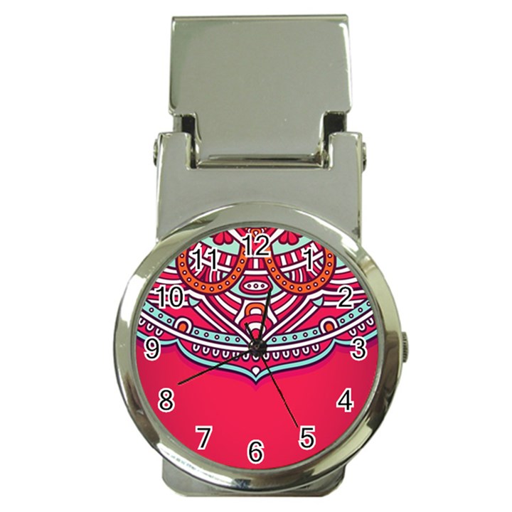 Mandala red Money Clip Watches