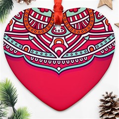 Mandala Red Heart Ornament (two Sides)