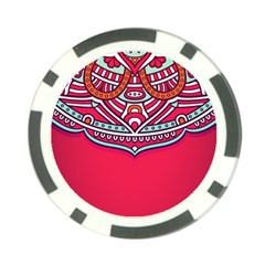 Mandala Red Poker Chip Card Guard by goljakoff