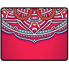 Mandala Red Fleece Blanket (medium) by goljakoff