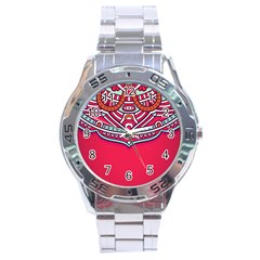 Mandala Red Stainless Steel Analogue Watch by goljakoff