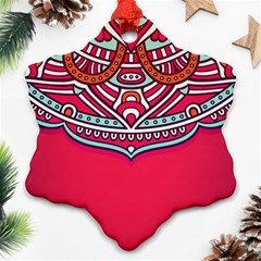 Mandala Red Snowflake Ornament (two Sides)