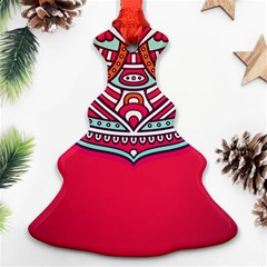 Mandala Red Christmas Tree Ornament (two Sides)