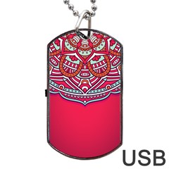 Mandala Red Dog Tag Usb Flash (one Side) by goljakoff