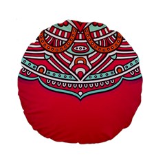 Mandala Red Standard 15  Premium Round Cushions by goljakoff