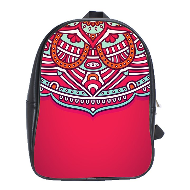 Mandala red School Bag (XL)