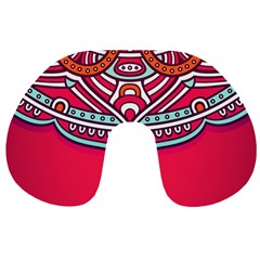 Mandala Red Travel Neck Pillow by goljakoff