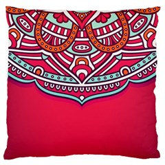 Mandala Red Standard Premium Plush Fleece Cushion Case (two Sides) by goljakoff