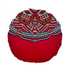 Mandala Red Standard 15  Premium Flano Round Cushions by goljakoff