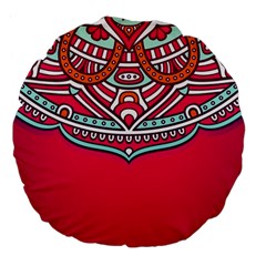 Mandala Red Large 18  Premium Flano Round Cushions by goljakoff