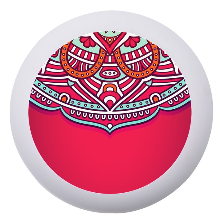 Mandala red Dento Box with Mirror