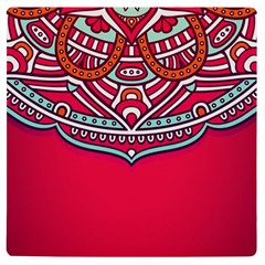 Mandala Red Uv Print Square Tile Coaster  by goljakoff