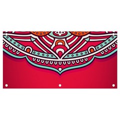 Mandala Red Banner And Sign 4  X 2  by goljakoff