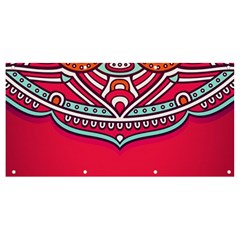 Mandala Red Banner And Sign 8  X 4  by goljakoff