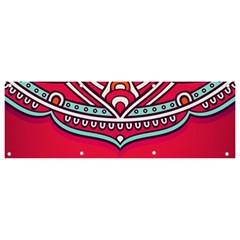 Mandala Red Banner And Sign 9  X 3  by goljakoff