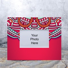 Mandala Red White Tabletop Photo Frame 4 x6  by goljakoff