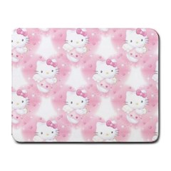 Hello Kitty Pattern, Hello Kitty, Child, White, Cat, Pink, Animal Small Mousepad by nateshop