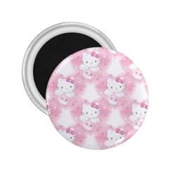 Hello Kitty Pattern, Hello Kitty, Child, White, Cat, Pink, Animal 2 25  Magnets by nateshop