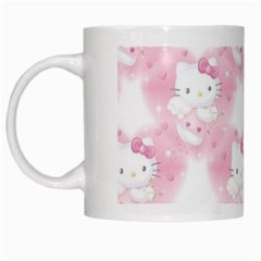 Hello Kitty Pattern, Hello Kitty, Child, White, Cat, Pink, Animal White Mug by nateshop