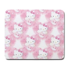 Hello Kitty Pattern, Hello Kitty, Child, White, Cat, Pink, Animal Large Mousepad by nateshop