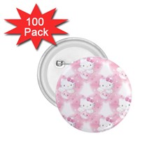 Hello Kitty Pattern, Hello Kitty, Child, White, Cat, Pink, Animal 1 75  Buttons (100 Pack)  by nateshop