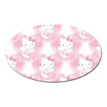 Hello Kitty Pattern, Hello Kitty, Child, White, Cat, Pink, Animal Oval Magnet Front