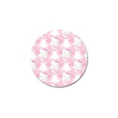 Hello Kitty Pattern, Hello Kitty, Child, White, Cat, Pink, Animal Golf Ball Marker by nateshop