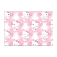 Hello Kitty Pattern, Hello Kitty, Child, White, Cat, Pink, Animal Sticker A4 (10 Pack)