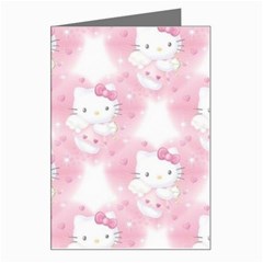 Hello Kitty Pattern, Hello Kitty, Child, White, Cat, Pink, Animal Greeting Card