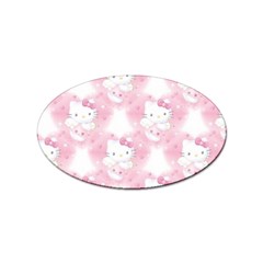 Hello Kitty Pattern, Hello Kitty, Child, White, Cat, Pink, Animal Sticker Oval (10 Pack) by nateshop