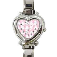 Hello Kitty Pattern, Hello Kitty, Child, White, Cat, Pink, Animal Heart Italian Charm Watch by nateshop